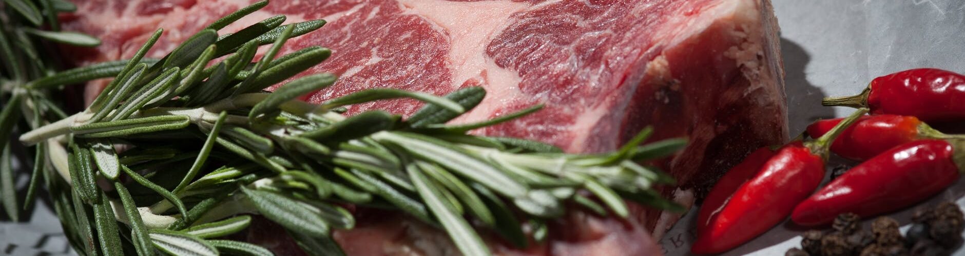 red meat with chili pepper and green spies