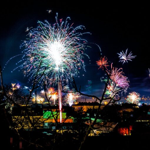assorted color fireworks show