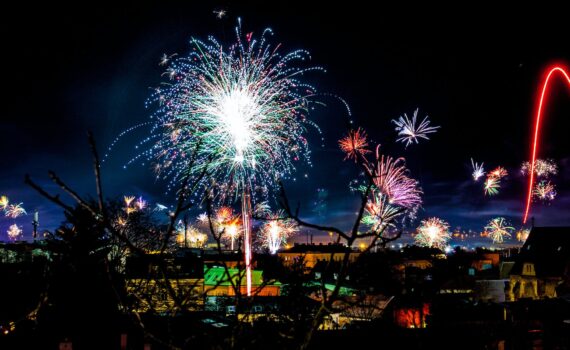 assorted color fireworks show