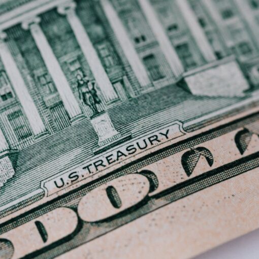 dollar banknote on white table