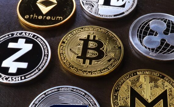 various cryptocurrency on table