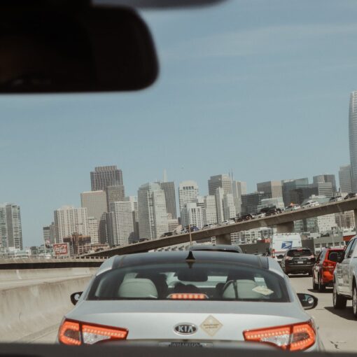 cars stuck in a traffic jam