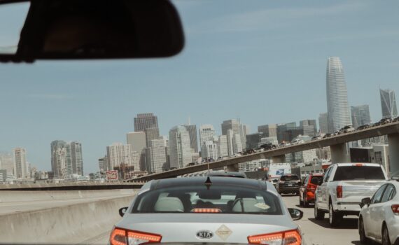 cars stuck in a traffic jam