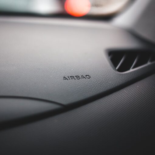 black car air vent and airbag