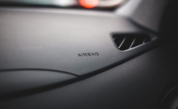 black car air vent and airbag