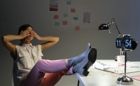 pretty woman covering her eyes